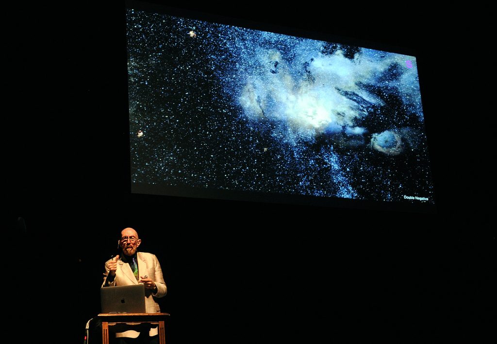 Frey lecturer Kip Thorne discussed his romance with the “warped side of the universe.”